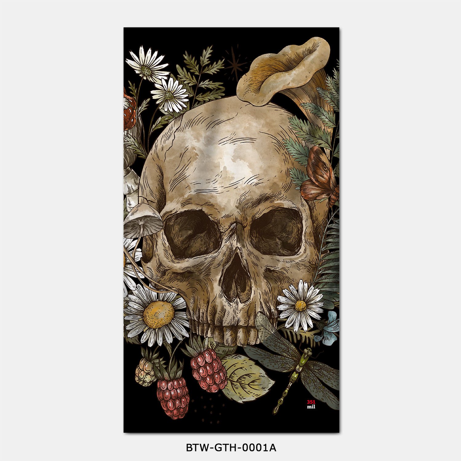 351mil Plaj Havlusu BTW-GTH-0001 FLORAL SKULL