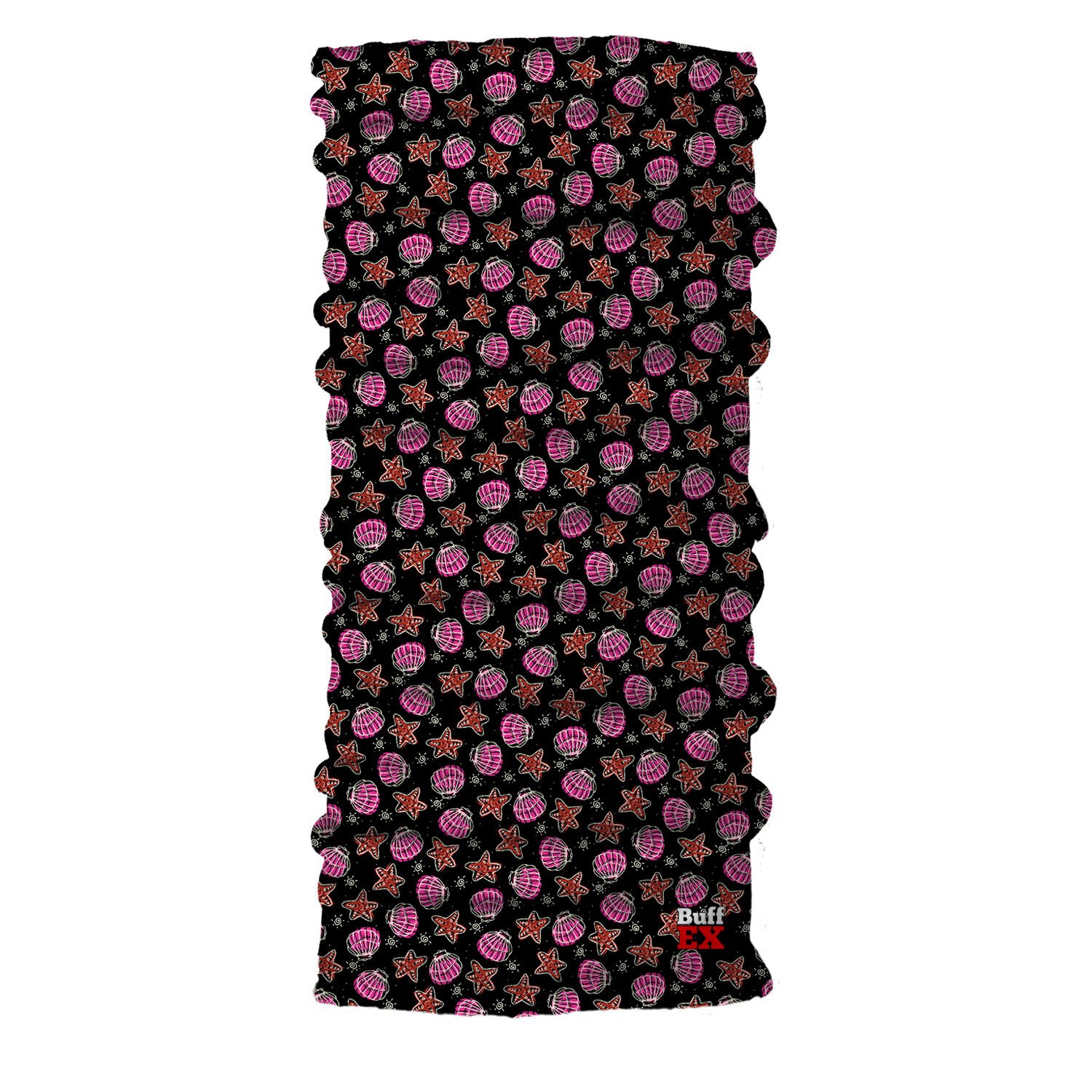 BuffEX Bandana MRN-0007 STARFISH AND SHELL Siyah Pembe